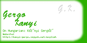 gergo kanyi business card